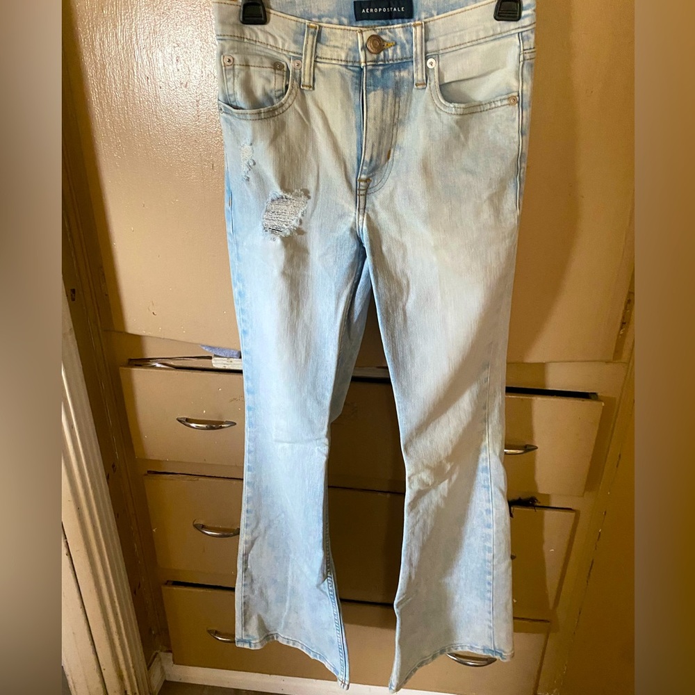 Light wash flare jeans